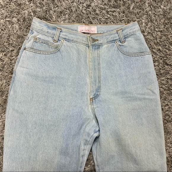 Women’s Vintage Emerald Club High Waisted Mom Jeans Size 12 Petite Light Wash - Picture 4 of 15